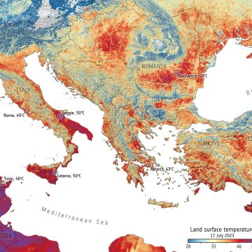 Temperature_of_the_surface_of_the_land_17_July_2023_pillars LAZIO. COME I SATELLITI EUROPEI MONITORANO LA TEMPERATURA TERRESTRE