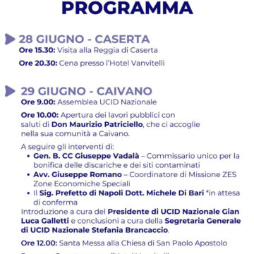 IMPRENDITORIA. CAMPANIA. L’UCID SCEGLIE CAIVANO: ASSEMBLEA NAZIONALE PER BENE COMUNE E LEGALITÀ NELLA “TERRA DEI FUOCHI”