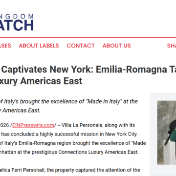 IMPRESE. USA-ER. VILLA LA PERSONALA CONQUISTA LA STAMPA GLOBALE: L’EMILIA-ROMAGNA È LA REGINA DELL’ESPERIENZA TURISTICA A NEW YORK