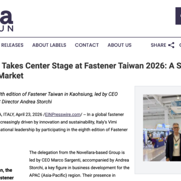 ECONOMIA. ER-TAIWAN. VIMI PROTAGONISTA A TAIWAN, ECO MEDIATICO IN ASIA