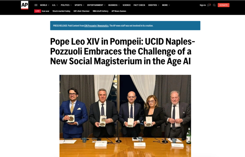 ATTUALITA’. CAMPANIA-FVG. LA VISIONE DI PAPA LEONE XIV E L’IA: IL COMUNICATO DI “TI LANCIO” FA IL GIRO DEL MONDO