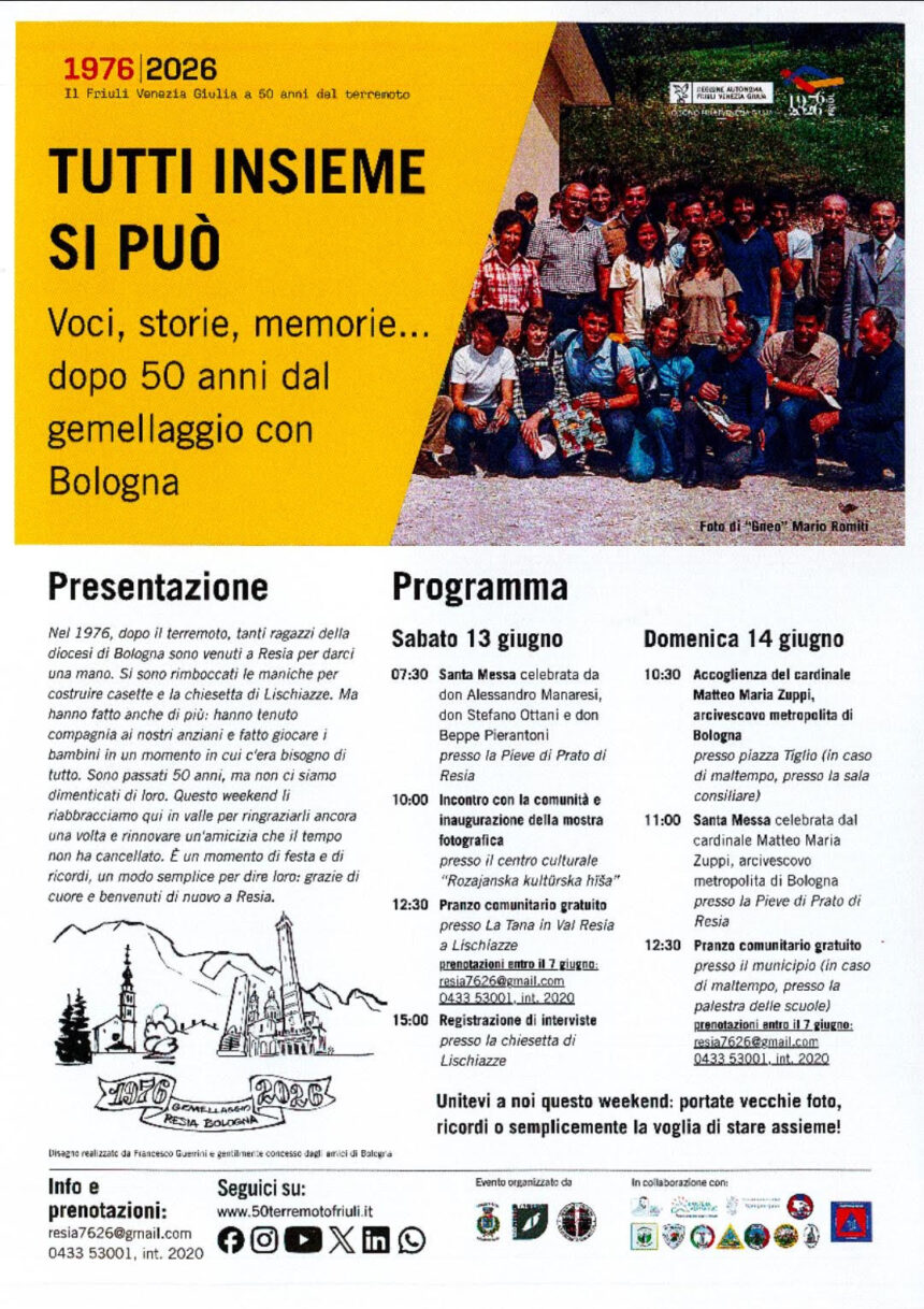 unnamed ATTUALITA’. FVG.TUTTI INSIEME SI PUÒ: VOCI, STORIE, MEMORIE… DOPO 50 ANNI DAL GEMELLAGGIO CON BOLOGNA