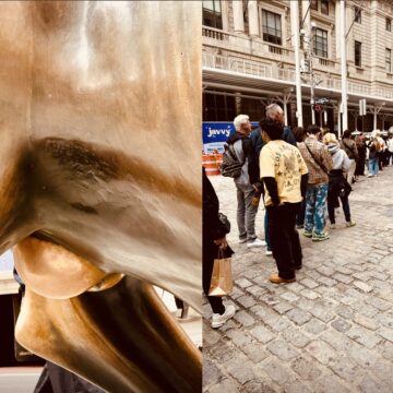 IMG_2895 Società. New York. Coda di una ora per una foto con gli ‘attributi’ del toro di Wall Street