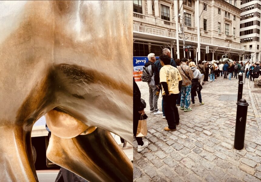 IMG_2895 Società. New York. Coda di una ora per una foto con gli ‘attributi’ del toro di Wall Street