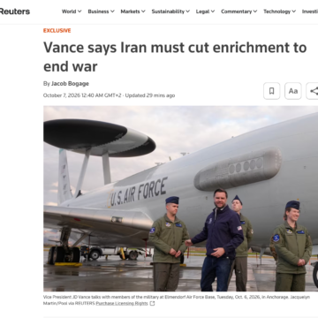 Tensioni USA-Iran. Vance a Reuters: «Senza un taglio significativo all’arricchimento dell’uranio non ci sarà pace»