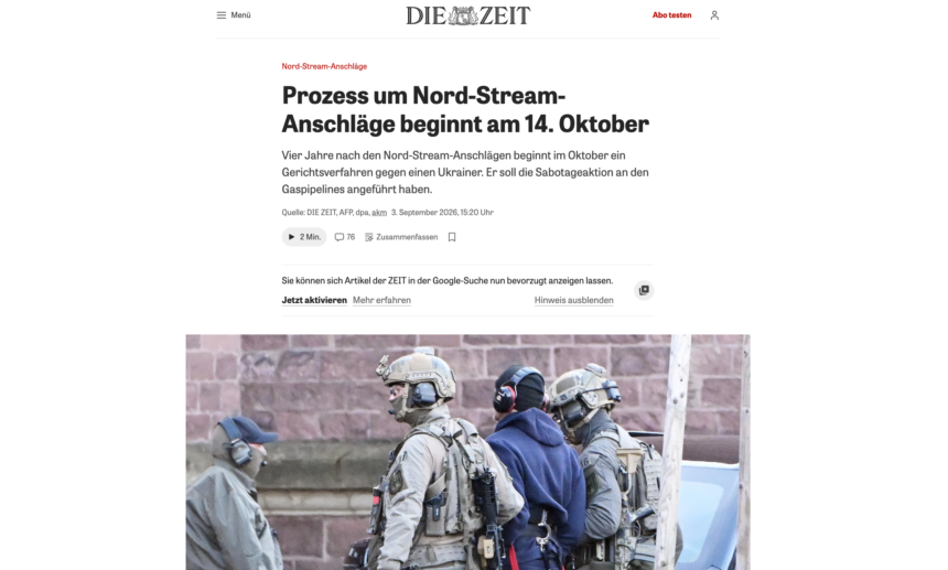 Esteri. Sabotaggio del Nord Stream: al via in Germania il processo contro l’ex ufficiale ucraino
