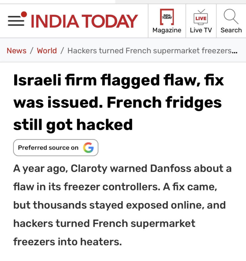 Screenshot Esteri. Francia, attacco hacker ai frigo dei supermarchè: banchi congelatori fino a 50°C e tonnellate di cibo da buttare